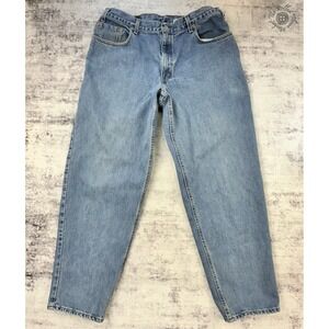 Vintage Levi's 570 Baggy Fit Tapered Leg Jeans Men's 38x34 Blue Denim 1991